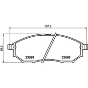 DON Front Brake Pad Set fits Infiniti Ex 2008 on