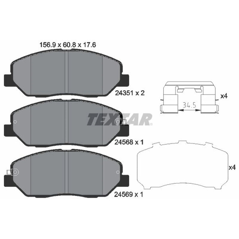 Textar Front Brake Pad Set 2435101