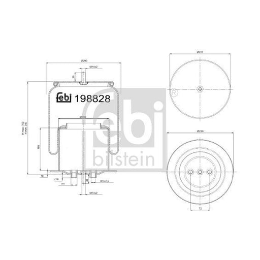 Febi Air Suspension Bellow Front Left 198828