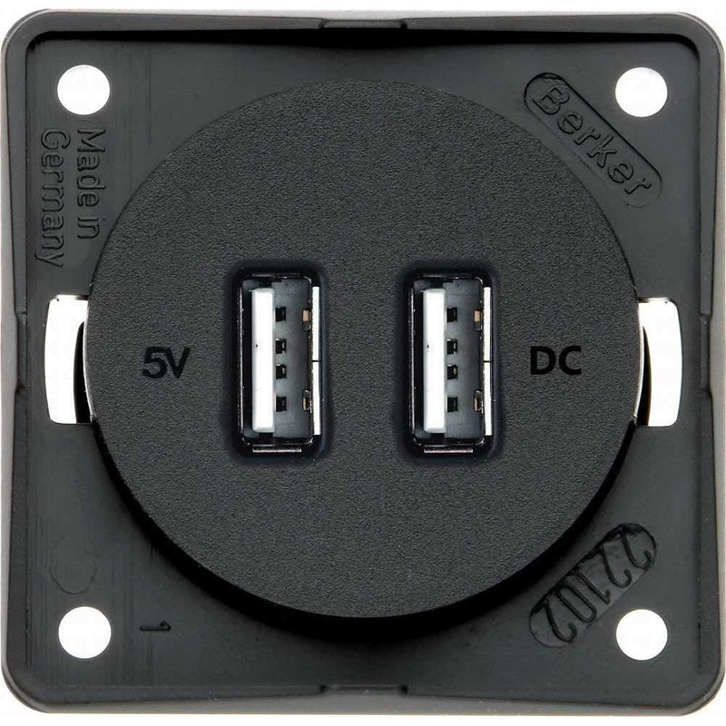 Berker Twin Usb Charging Point Anthracite 21238A Berker - Dynamic Drive