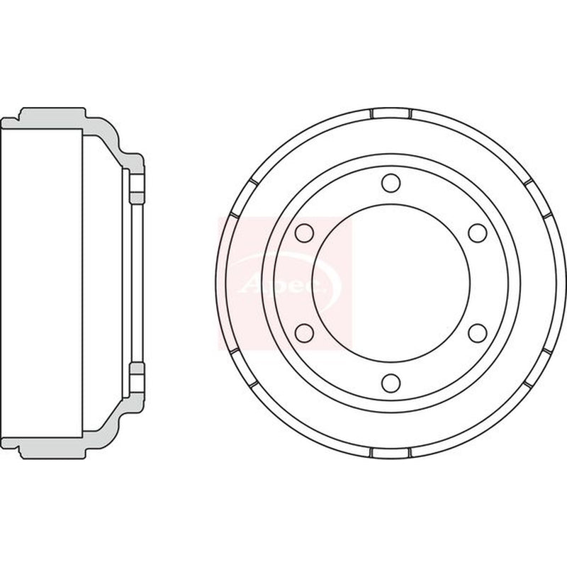 Apec Brake Drum Assembly Rear fits Ford Transit 2000-2006 2.3 2.4