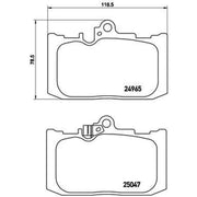 Brembo 4 x Front Brake Pad Set fits Lexus Gs 2012-2018