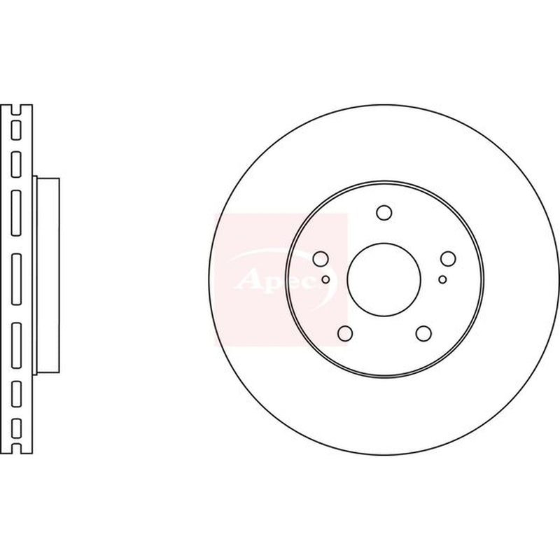 Apec 2 x Vented Brake Discs fits Suzuki Kizashi 2010 on 2.4