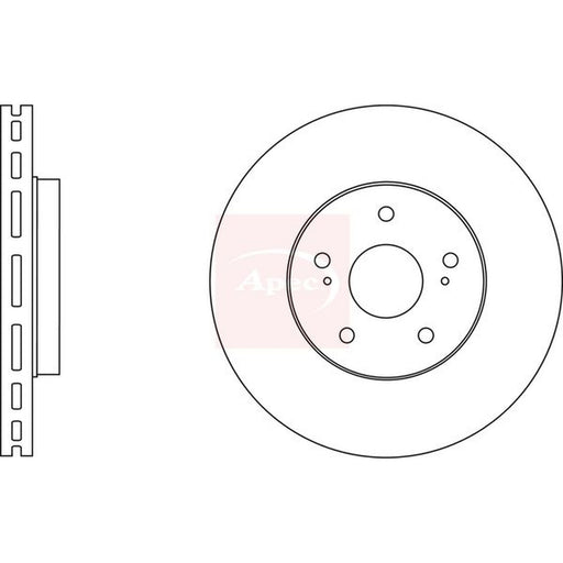 Apec 2 x Vented Brake Discs fits Suzuki Kizashi 2010 on 2.4