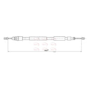 Apec Handbrake Cable Right Rear fits Citroën Xsara Picasso 1999-2012 1.6 1.8 2.0