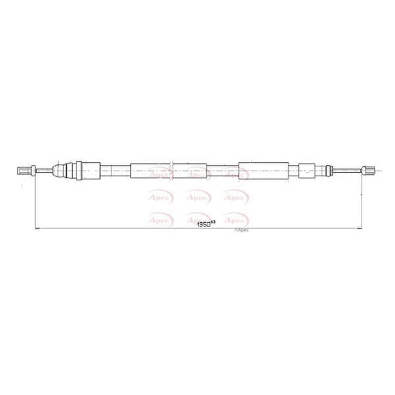 Apec Handbrake Cable Right Rear fits Citroën Xsara Picasso 1999-2012 1.6 1.8 2.0