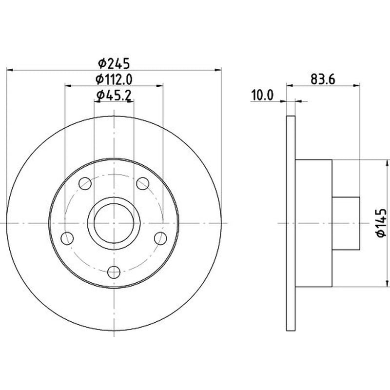 Mintex 2 x Solid Brake Discs fits Audi A4 B5 1994-2001 1.6 1.8 1.9 2.4 2.5 2.6
