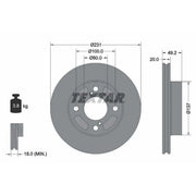 Textar 2 x Vented Front Brake Discs 92314003