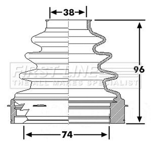 First Line Drive Shaft Bellow Kit Front Left fits Citroën C5 I 2001-2004 2.2
