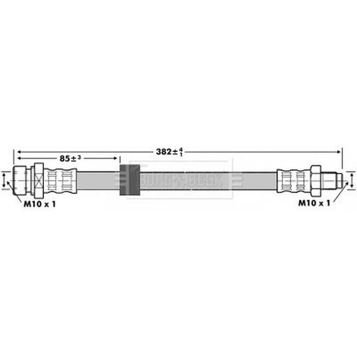 Borg & Beck Brake Hydraulic Hose Line Rear Right BBH6987