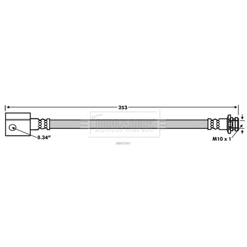Borg & Beck Brake Hydraulic Hose Line outer BBH7697