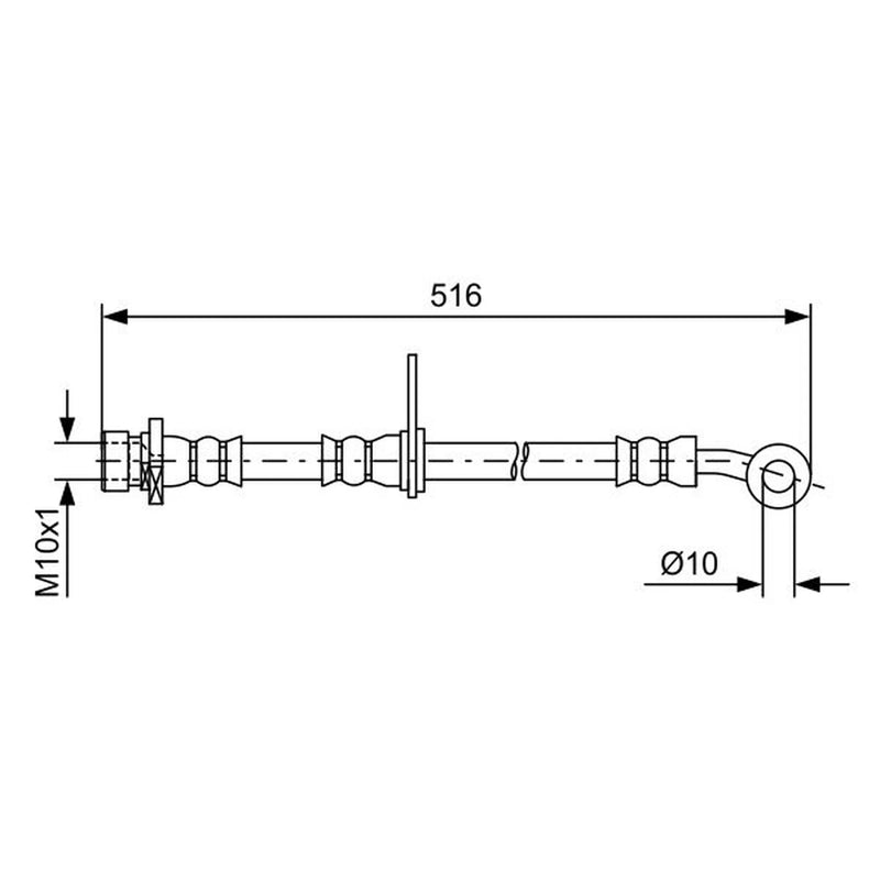 Bosch Brake Hydraulic Hose Line Front Right fits Honda Accord VIII 2008-2015