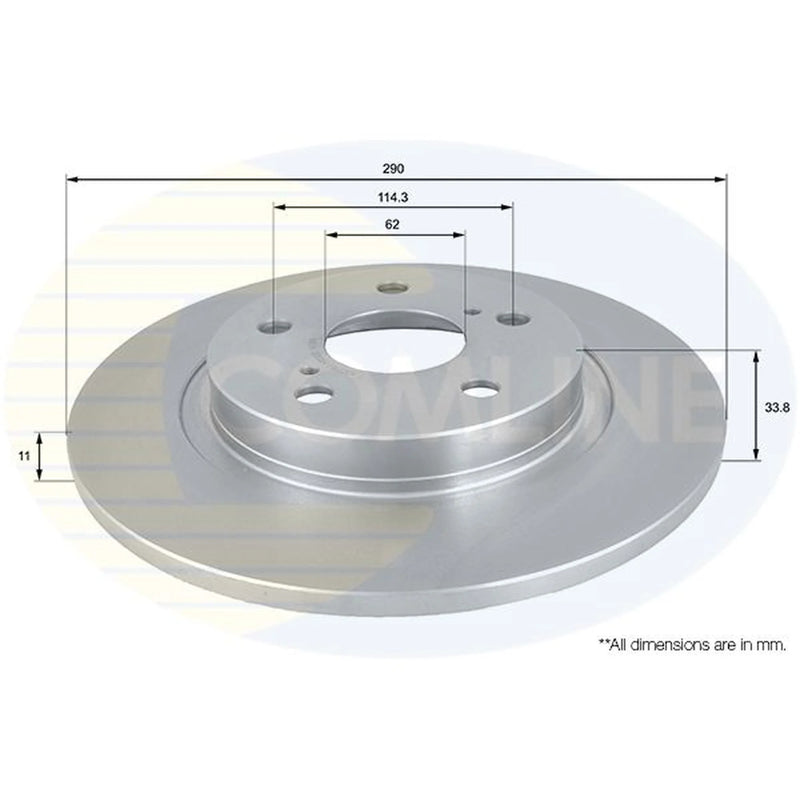 Comline Front & Rear Brake Discs & Pads fits Toyota Avensis 2008-2018 2.0 2.2