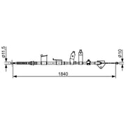 Bosch Handbrake Cable Rear fits Toyota Auris 2006-2018 1.2 1.6 2.0 2.2
