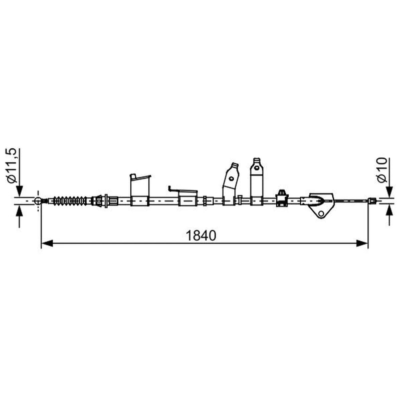 Bosch Handbrake Cable Rear fits Toyota Auris 2006-2018 1.2 1.6 2.0 2.2