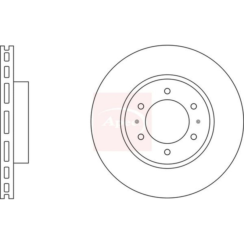 Apec 2 x Vented Brake Discs fits Toyota Hilux Vigo VII Pickup 2004-2015 2.5