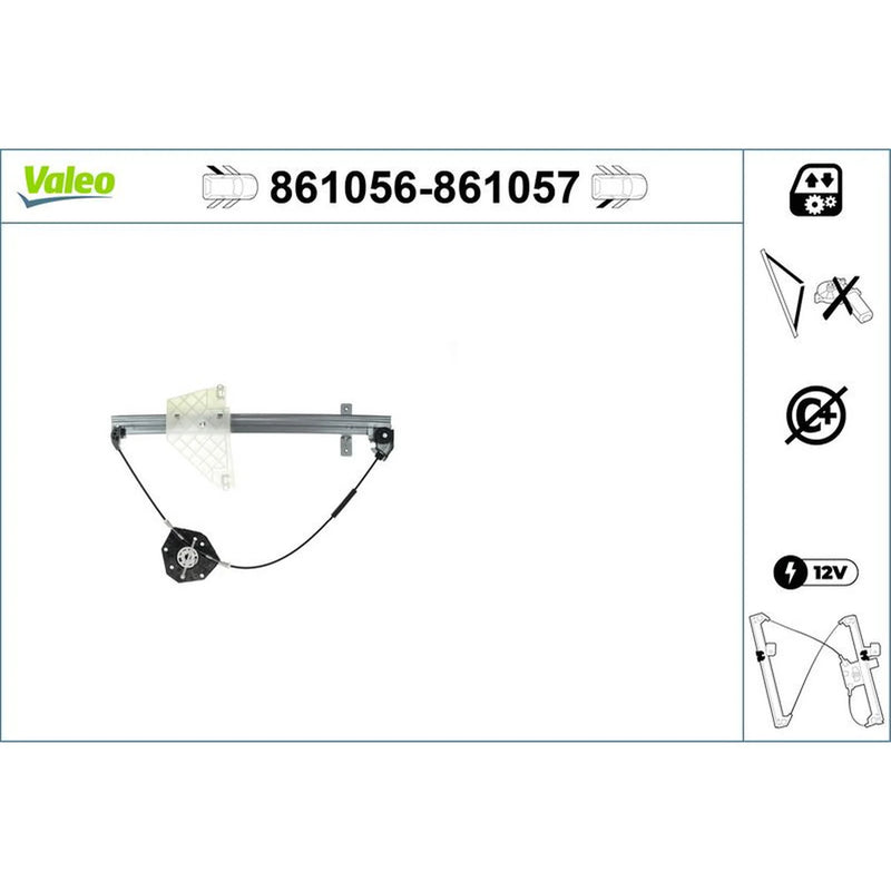 Valeo Electric Window Regulator Lifter Right Rear 861057