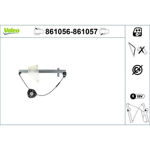 Valeo Electric Window Regulator Lifter Right Rear 861057