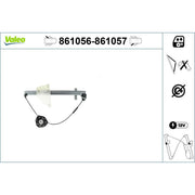 Valeo Electric Window Regulator Lifter Left Rear 861056
