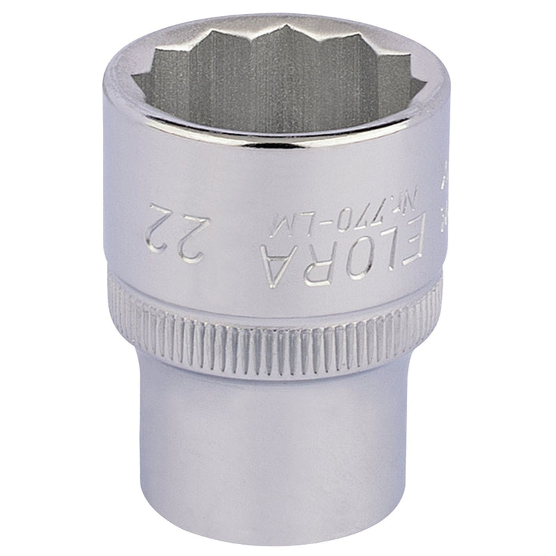 Draper Elora Bi-Hexagon Socket, 1/2" Sq. Dr., 22mm 24674 Draper - Dynamic Drive