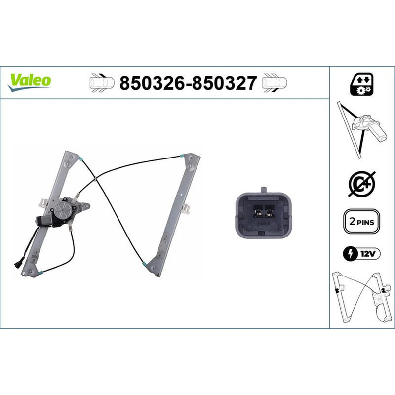Valeo Electric Window Regulator Lifter Right Front 850327