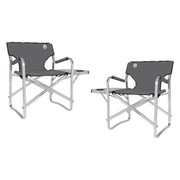 2x Coleman Deck Chair with Table Camping Outdoors Seating Furniture Aluminum Coleman  - Dynamic Drive