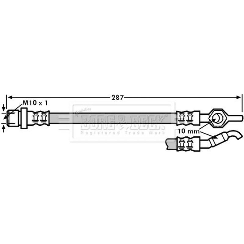 Borg & Beck Brake Hydraulic Hose Line Rear Right BBH7249