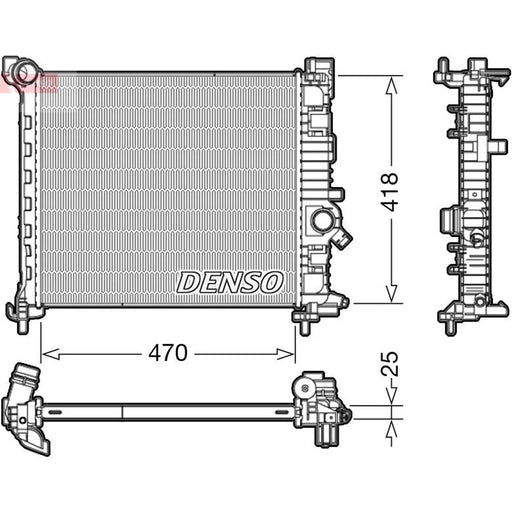 Denso Engine Radiator fits Opel Meriva B 2010-2017 1.4