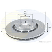 Comline Front Brake Discs & Pads fits Mitsubishi Lancer VIII 2009 on 2.0