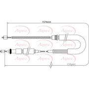 Apec Handbrake Cable Right Rear fits Peugeot 306 1993-2001 1.4 1.8 1.9 2.0