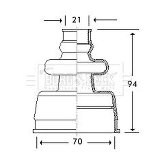 Borg & Beck Drive Shaft Bellow Kit transmission sided BCB2776