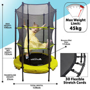 Dellonda 55" Mini Trampoline with Safety Enclosure Net Dellonda - Dynamic Drive