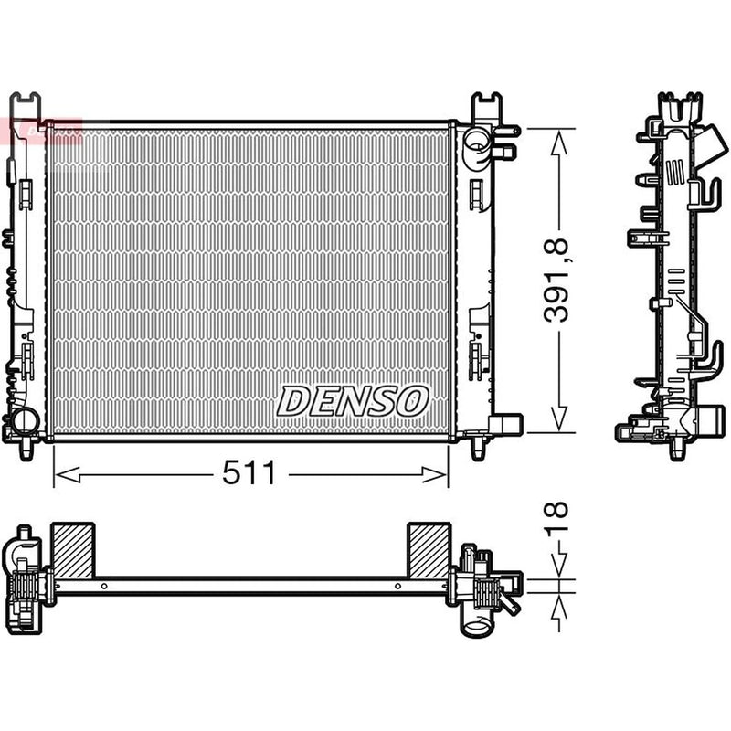 Denso Engine Radiator fits Dacia Dokker 2012-2021 1.2 1.5 1.6