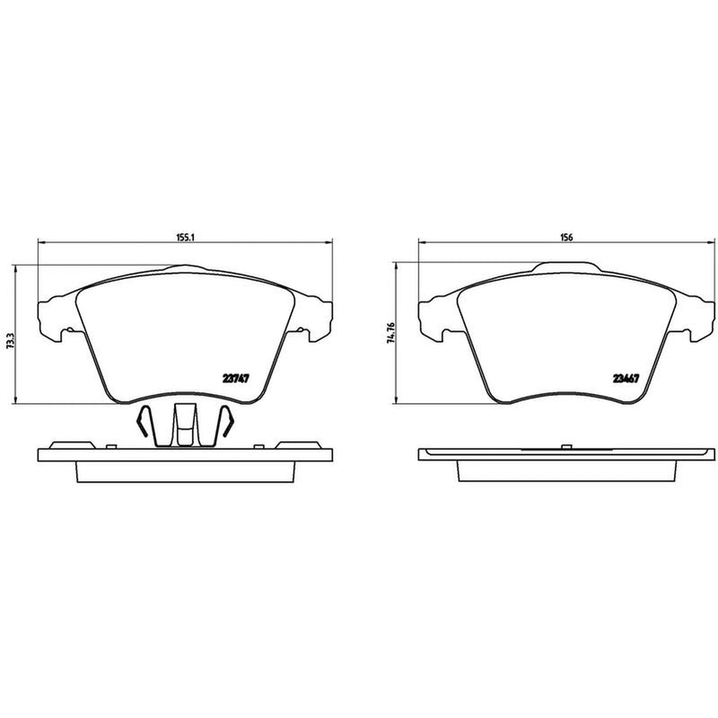 Brembo 4 x Front Brake Pad Set fits VW California T5 Camper 2007-2009 1.9