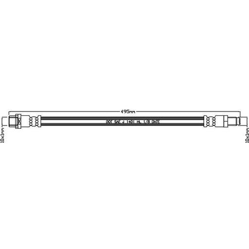 Abtex Brake Hydraulic Hose Line Rear fits Mercedes-Benz A-Class 2004-2012