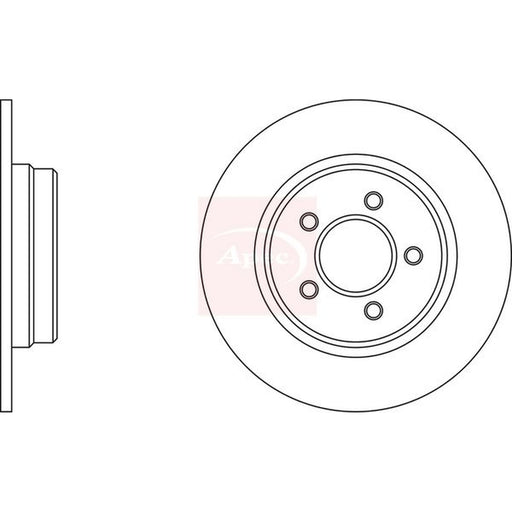 Apec 2 x Solid Brake Discs fits Jeep Grand Cherokee IV 2011 on 3.0