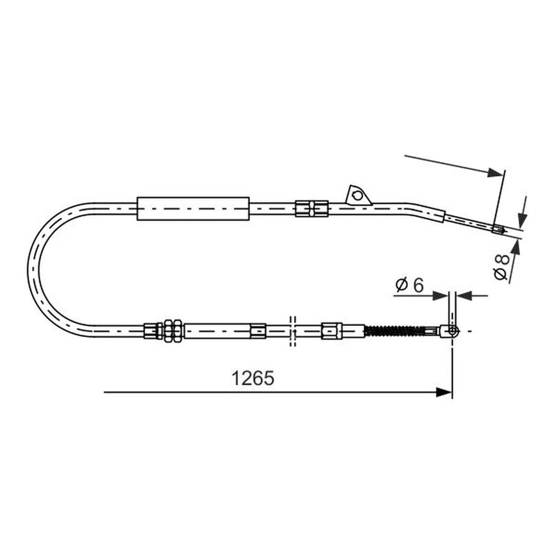 Bosch Handbrake Cable Left Rear fits BMW 7 1994-2001