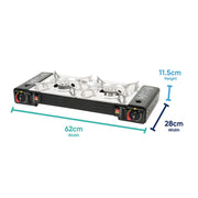 Leisureiwze Gourmet2 Double burner portable gas Cooking stove Leisurewize - Dynamic Drive