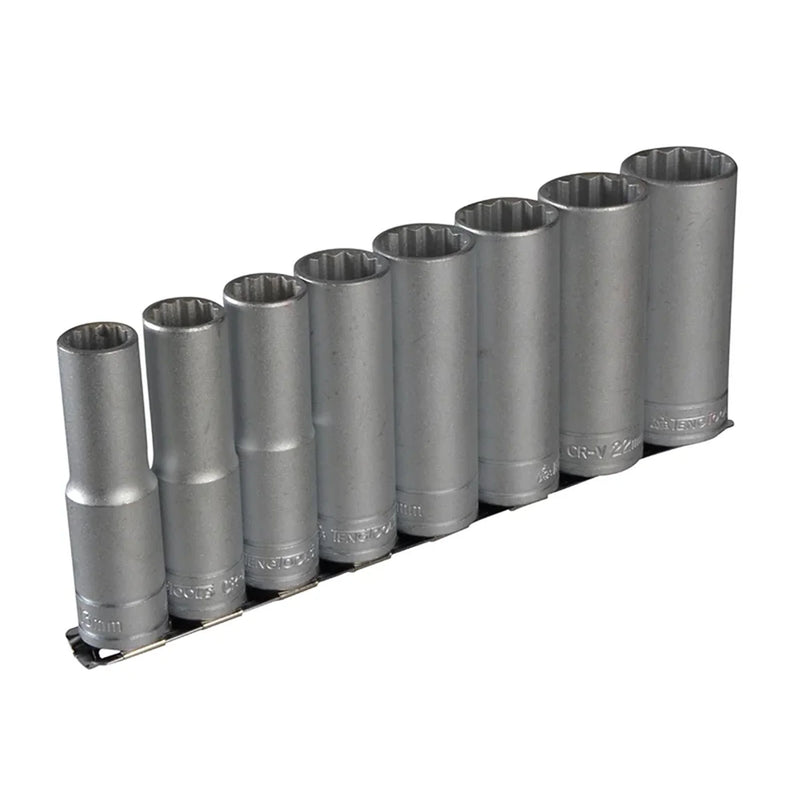 Teng 1/2in Drive M1207 Socket Clip Rail Set, 8 Piece - M1207