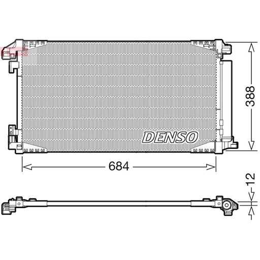 Denso Air Conditioning Condenser fits Toyota C-Hr 2016 on 1.2