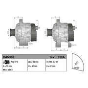Denso Car Alternator 12V fits Alfa Romeo Mito 2009-2018 1.3