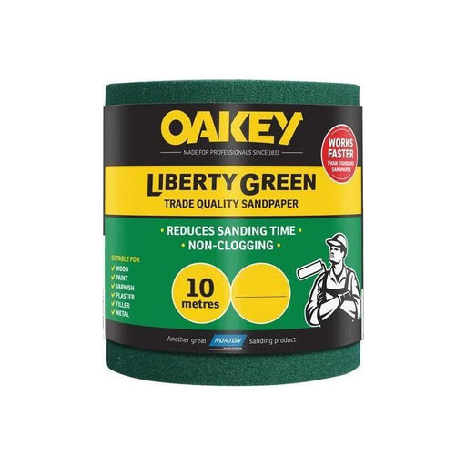 Oakey Liberty Green Sanding Roll 115mm x 10m Medium 80G Oakey - NN4 Online