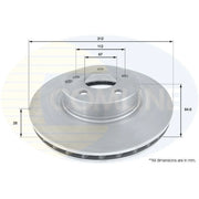 Comline 2 x Front Brake Discs ADC1624V-x2
