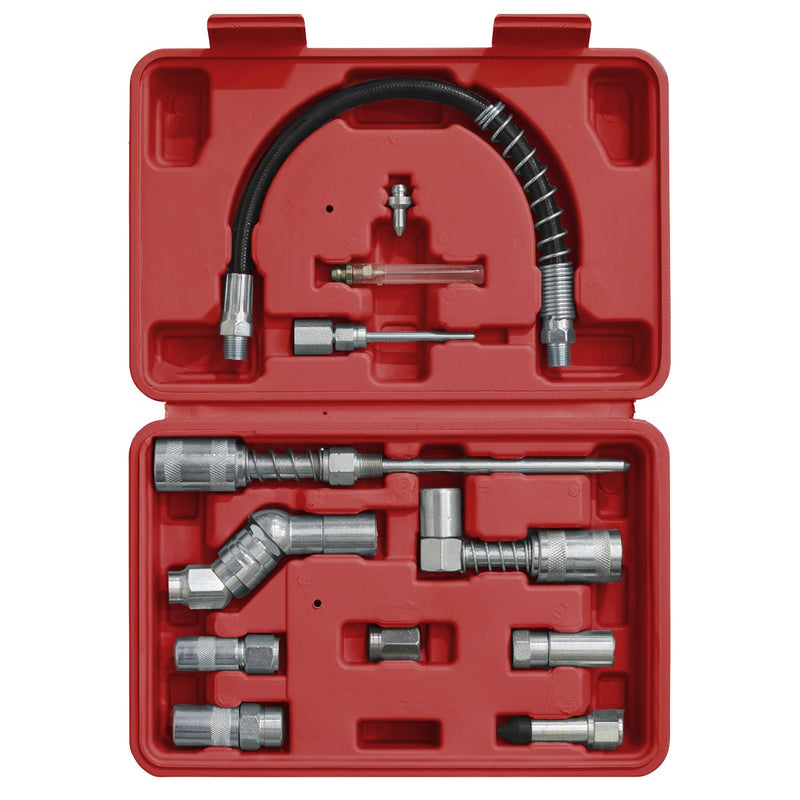 Sealey Grease Gun Adaptor Kit 12pc AK4482 Sealey - Dynamic Drive