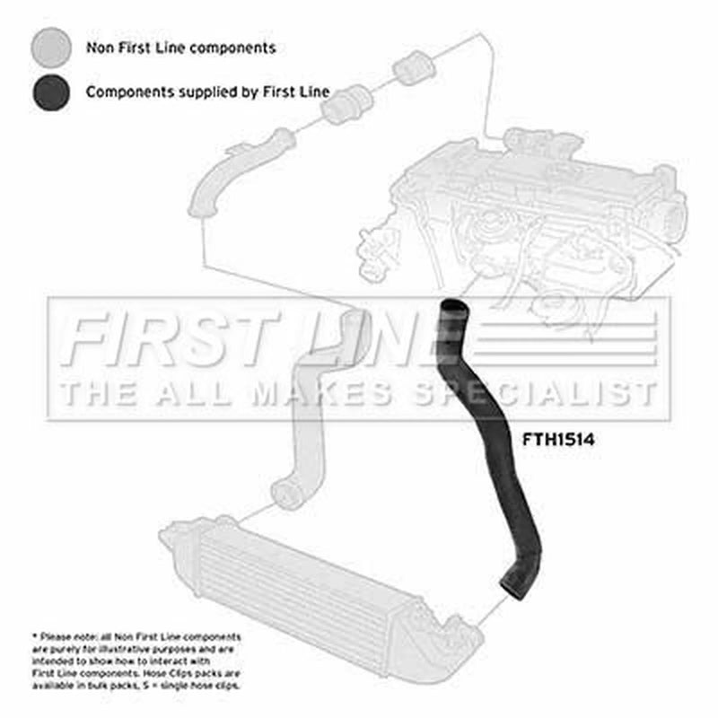 First Line Intercooler Turbo Charge Air Hose fits Saab 9-3 1998-2003 2.0 2.2 2.3