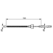 Bosch Handbrake Cable Rear fits Ford Ecosport 2013-2022 1.0 1.5