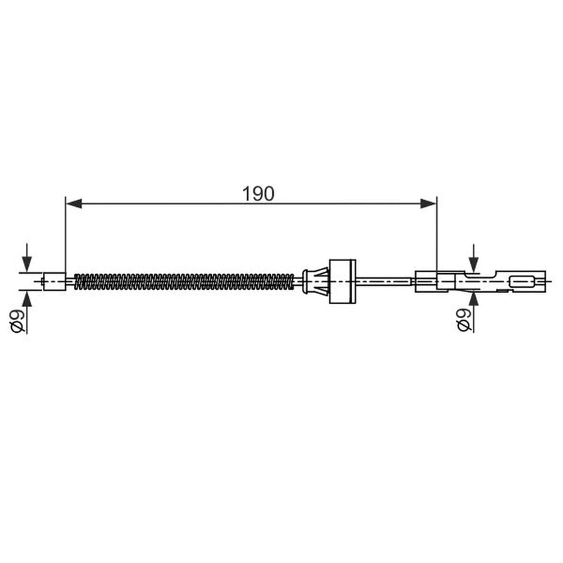 Bosch Handbrake Cable Rear fits Ford Ecosport 2013-2022 1.0 1.5