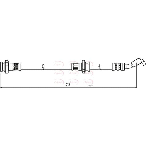 Apec Brake Hydraulic Hose Line Front Left fits Nissan Micra III 2002-2010