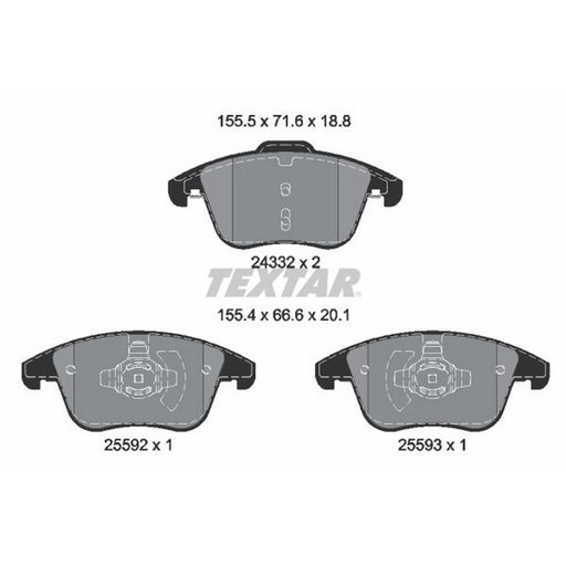 Textar Front Brake Pad Set 2433205