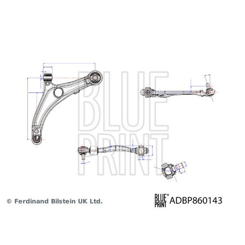 Blue Print Control/Trailing Arm Front Left ADBP860143